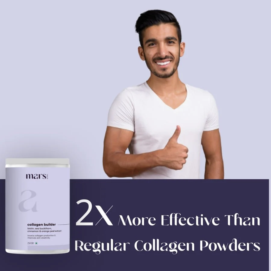 Plant-Based Collagen Supplement Powder for Men | Powered with Vitamin C, Acai Berries, Boitin & Sea Buckthorn - (60 N) - Image 6