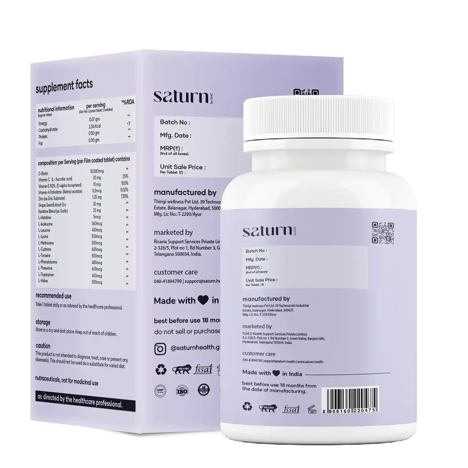 Biotin Tablets for Hair, Skin & Nails (60N) - Image 7
