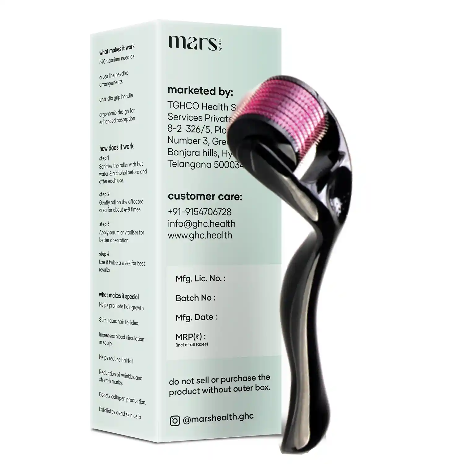 Derma Roller 0.5 mm for Face, Hair & Beard - Image 7