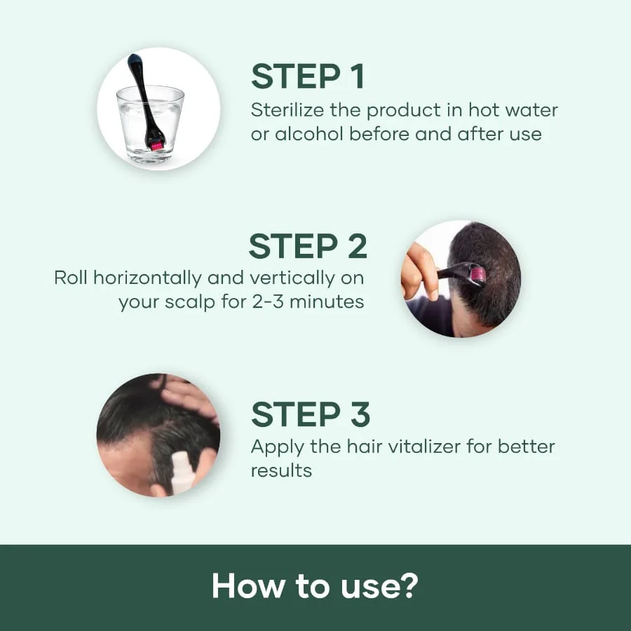 Derma Roller 0.5 mm for Face, Hair & Beard - Image 4
