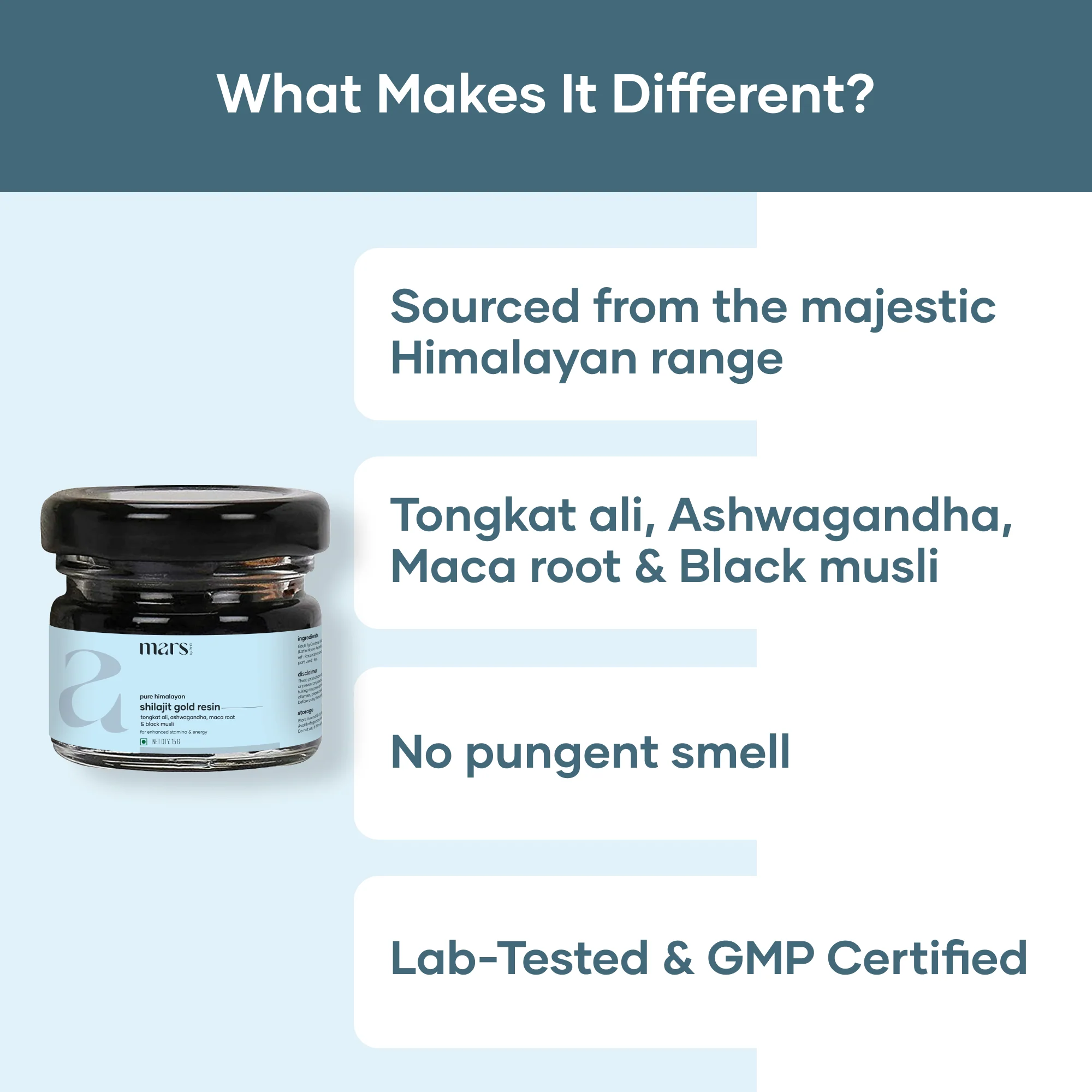 Mars Pure Himalayan Shilajit Gold Resin: Powered with Ashwagandha, Maca Root & Black Musli - Image 6
