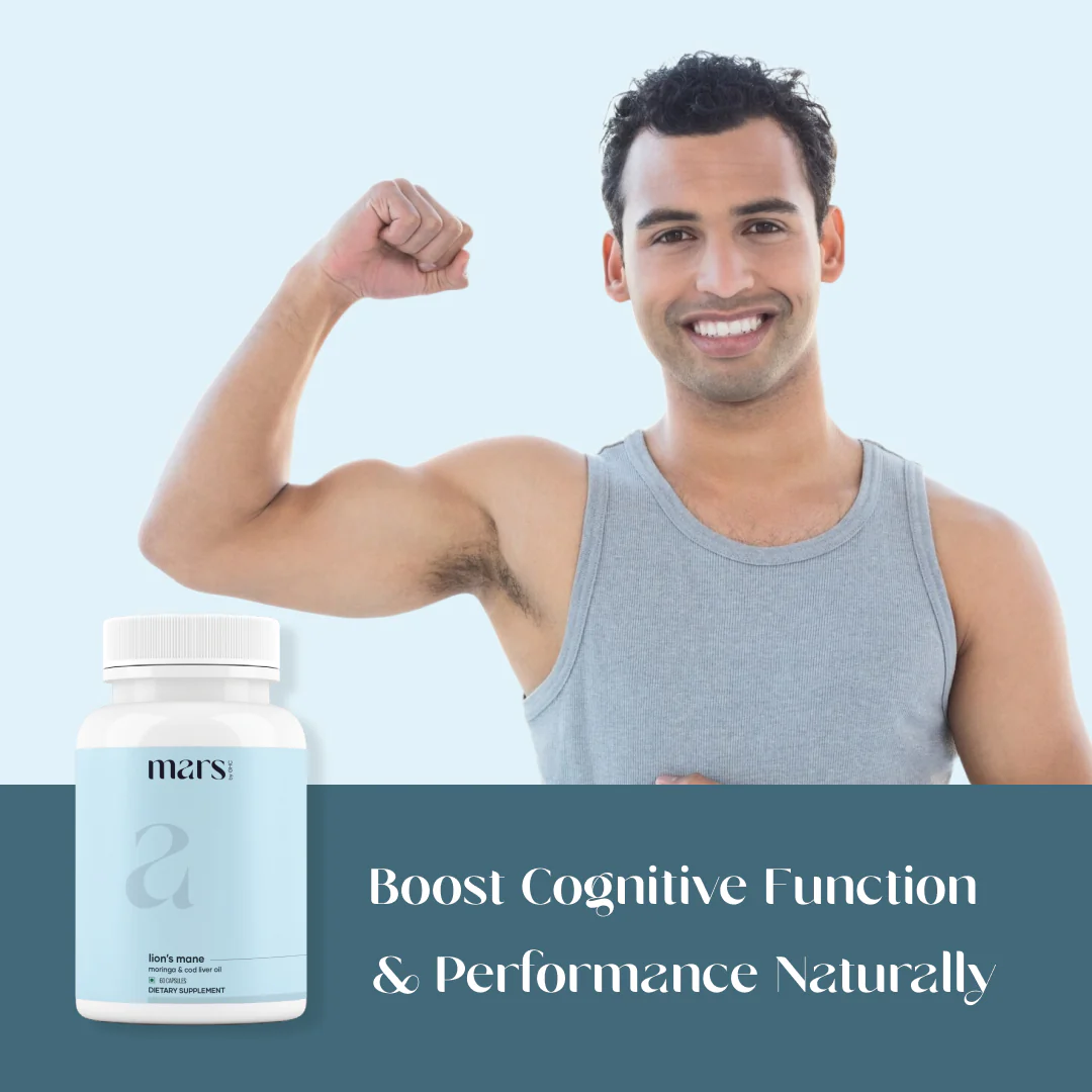 Mars Pure Lion's Mane Caps: Powered with Moringa, Tongkat Ali & Cod Liver Oil (60 N) - Image 8