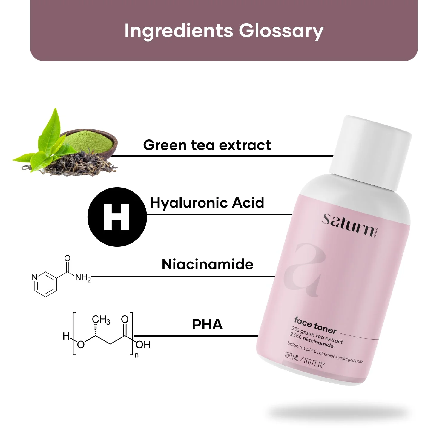 Saturn 2% Green Tea Face Toner - Image 2